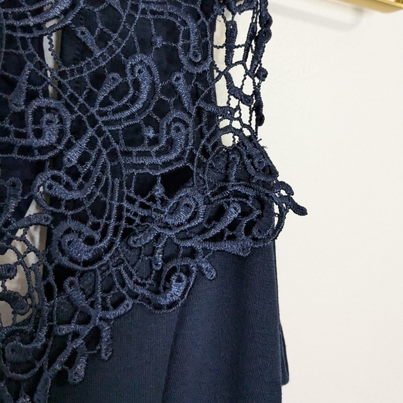 Lulu's Small Navy Blue Gorgeous Renaissance Court Lace Cocktail Mini Dress‎ - Picture 9 of 16